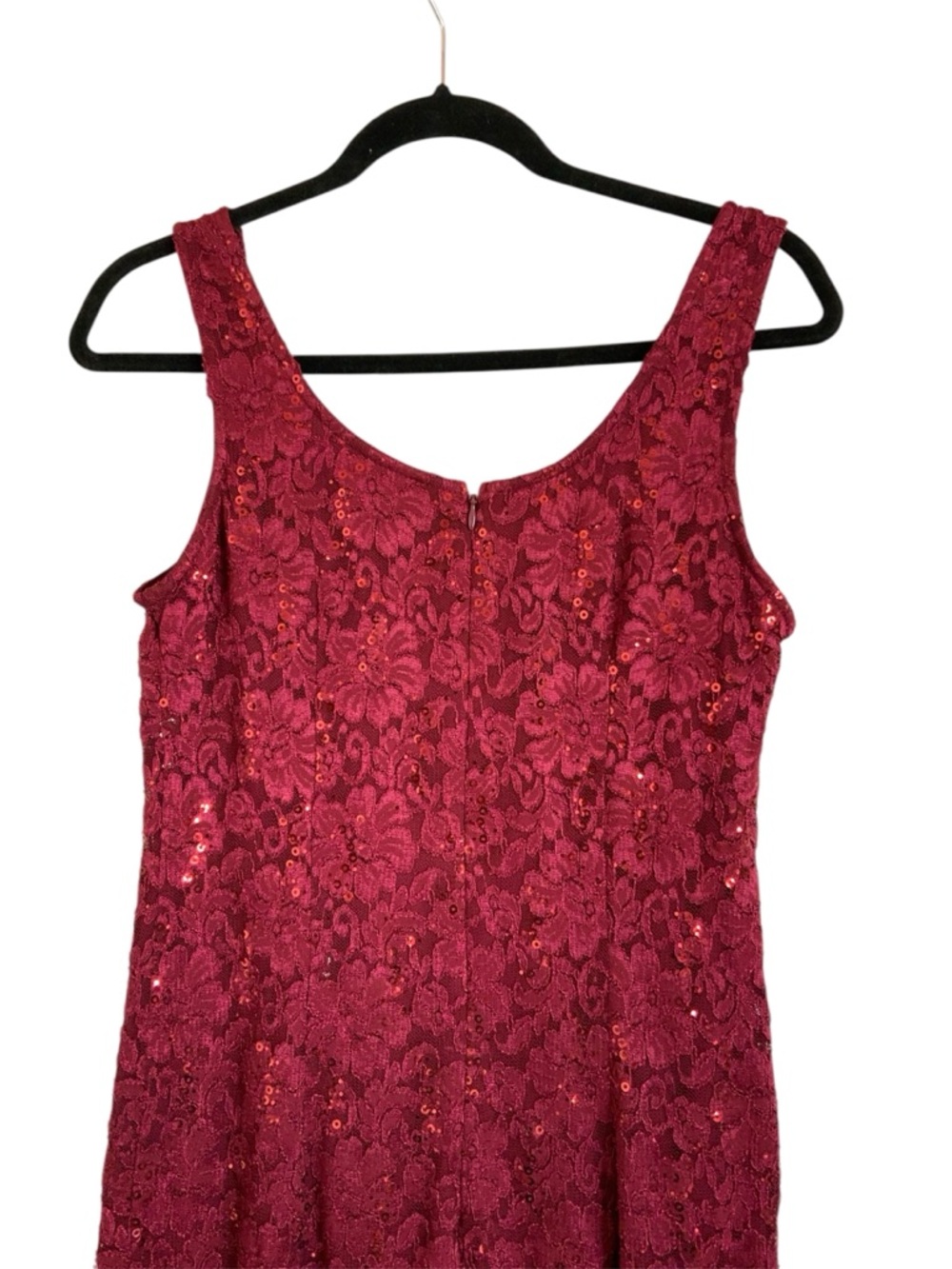 Elegant Burgundy Lace Sequin Wedding Dress for Women